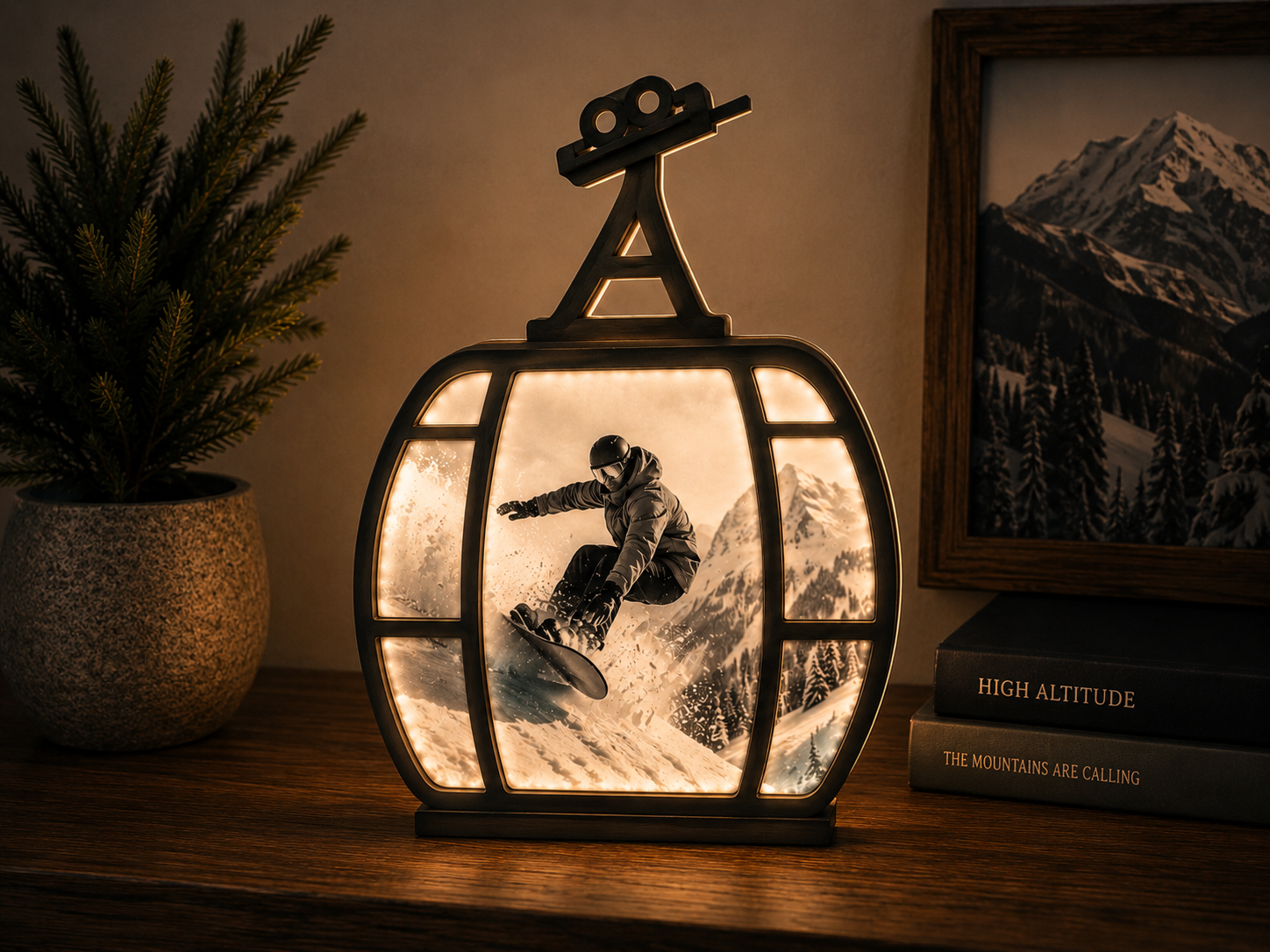 Custom engraved and UV printed product display by New Wave Designs