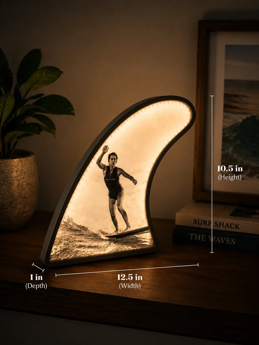 Custom Surf Fin Illuminated Keepsake - Image 2