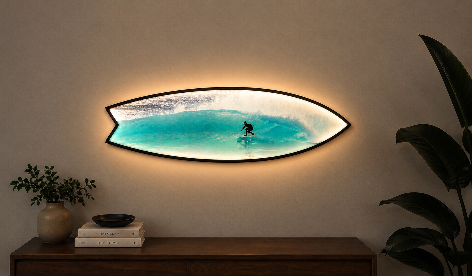Surf-themed custom printed piece